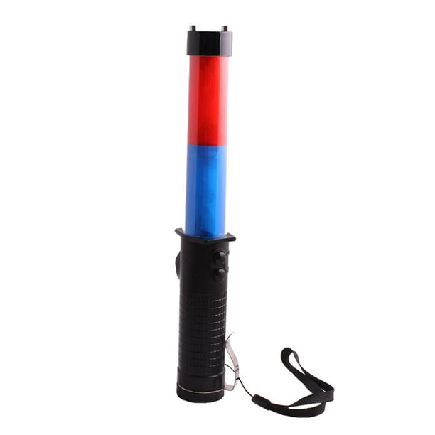 Señal de tráfico LED con pulsera, luz de seguridad vial LED con 4 luces intermitentes Rojo y azul