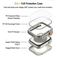 thumbnail image 3 of Ultra Look - IC ICLOVER 2 in 1 for Apple Watch Case Series 9 8 7 45mm Waterproof Screen Protector, iWatch Protective PC Face Cover Built-in Tempered Glass Film, Front & Back Bumper, Titanium, 3 of 8