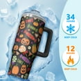 thumbnail image 4 of 30oz Halloween Tumbler with Straw and Lid Ghost Skull Travel Coffee Tumbler Cup with Handle for Spooky Halloween Gifts, 4 of 5