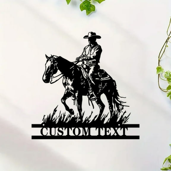 Custom Cowboy Metal Wall Art Personalized Cowboy Metal Sign, Cowboy Wall Hanging Decoration, Horse Cowboy Gift, Cowboy Name Sign
