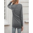 thumbnail image 5 of Long Sleeve Shirts for Women Business Casual Tops Fall Fashion Clothes Workout Plus Size Teacher School Outfits 2025,M,Grey, 5 of 6