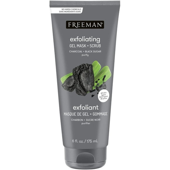 Masque + Gommage Au Charbon De Bois Et Au Sucre Noir Freeman 175 ml