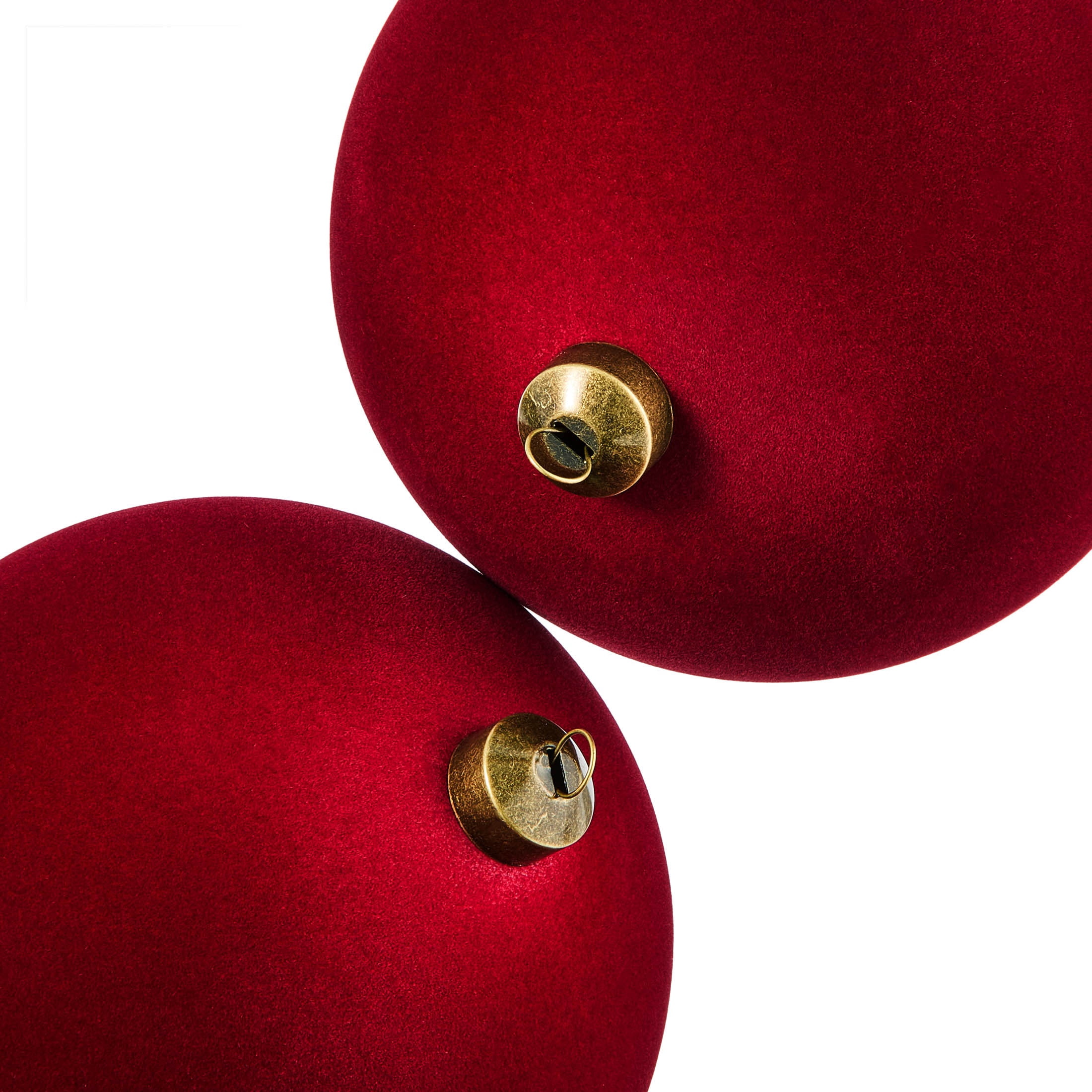 My Texas House 2-Count Burgundy Velvet-Feel Ball Shatterproof Christmas Ornaments, 7"