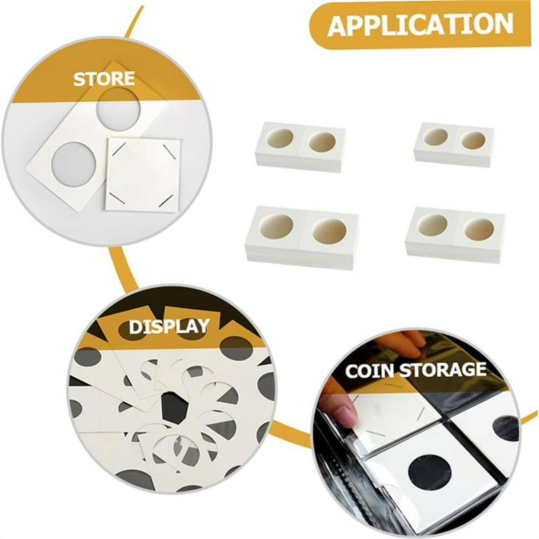 小物 DAILY COIN AND CARD HOLDER Maystar 200PCS Cardboard Coin Holders Set for 2x2 Coin Flip