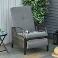 thumbnail image 2 of Outsunny Rattan Adjustable Recliner Chair with Hand-Woven All-Weather Wicker for Patio, Outdoor, Garden, Poolside, Grey, 2 of 10