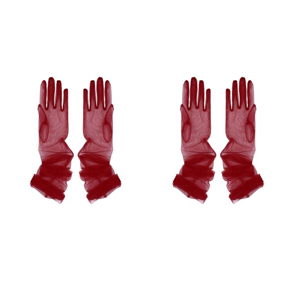 2 Pairs Elastic Wedding Gloves Long Sleeve Design for Various Formal Occasions Comfortable