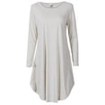 thumbnail image 4 of Dewadbow Women Long Sleeve Casual Loose Blouse Tops Mini Short Dress, 4 of 4