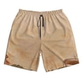 thumbnail image 5 of Goofa Engraved Coffee On Kraft Paper Printed Mens Swim Trunks Summer Quick Dry Short Beach Swimwear Bathing Suits-Small, 5 of 9