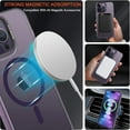 thumbnail image 2 of Compatible with iPhone 15 Pro Max Case Magnetic 【Support Compatible with Magsafe】 Kickstand Camera Lens Crystal Luxury Case Camera Protector + Screen Protector Edge Cover Case -Purple, 2 of 14