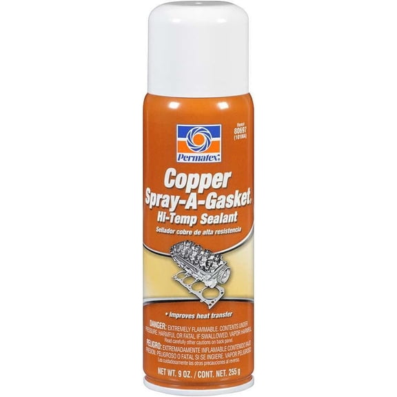 Permatex Copper Gasket Hi-Temp Sealant, Fast-Drying, Automotive Adhesives, 8x2.65x6.4 in
