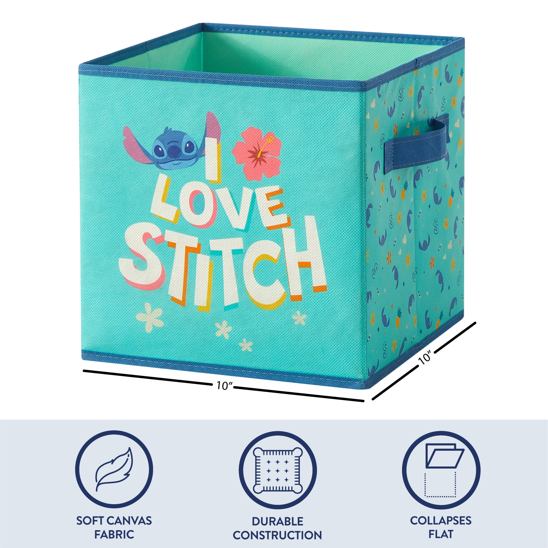 Disney Stitch Kids' 4-Pack Printed Storage Cubes,  10" x 10"