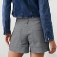 thumbnail image 4 of Dark Gray Cargo Shorts Women High Rise Outdoor Hiking Athletic Button Denim Below Knee Bermuda Shorts Plus Size Casual Ladies Clothes with Pockets XXL, 4 of 6