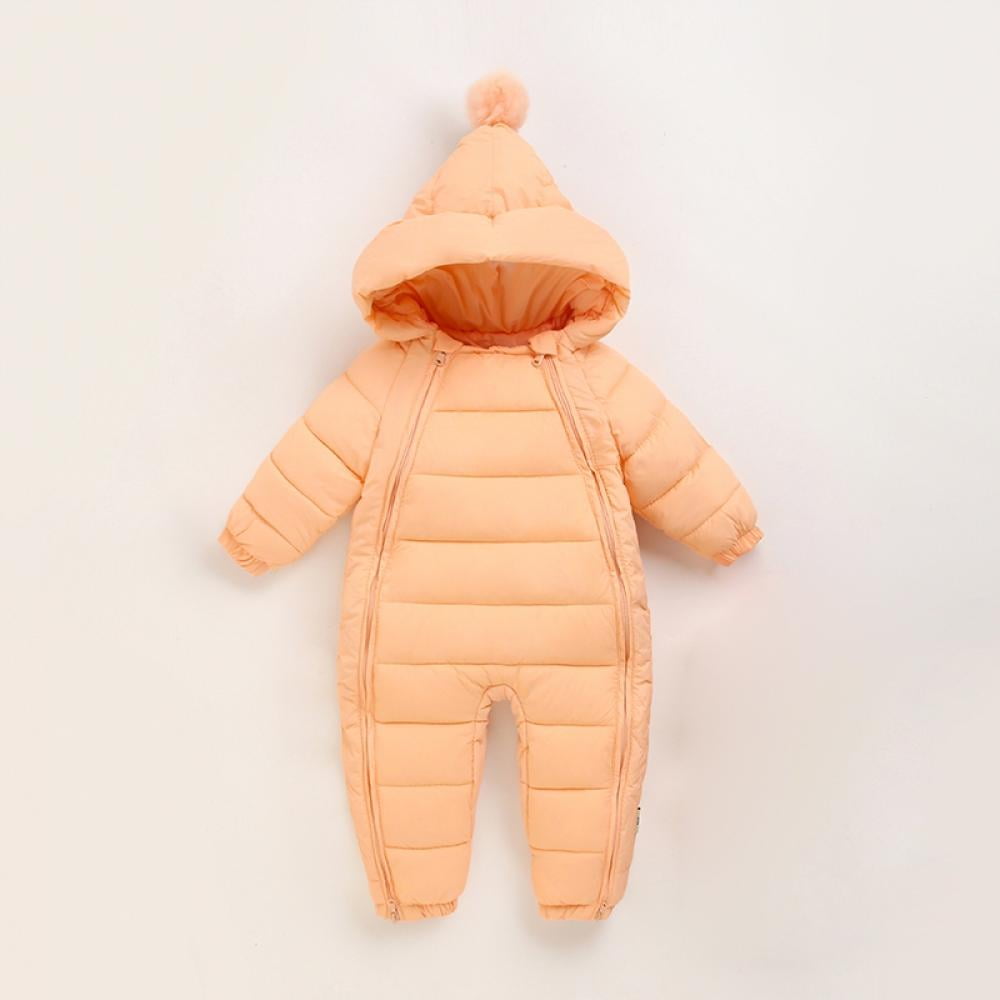 BULLPIANO Baby Girl Winter Snowsuit Winter Coat Warm Hoodie Romper ...