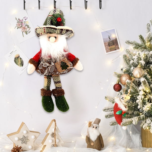 Navidad Adornos Colgantes Personaje de nieve Peluche Sombrero,Ornamento de Ventana Decoración Exterior Fiesta Hogar,Regalo Pequeño para Presentador Juguete de Colgar para Exterior,Decoración