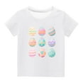 thumbnail image 2 of EGNMCR Blouses à Manches Courtes Col Rond & Chemises Enfants Garçons Filles Mode Pâques Œufs de Pâques Imprimé Col Rond Imprimé Haut à Manches Courtes Fille Blouse, 2 of 4