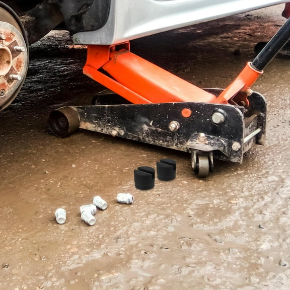 HEATSHAKING Car Trolley Jack Rubber Pad Floor Jack Pads Black Rubber Car Owners Vehicle Lifting 2Pcs