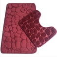 thumbnail image 4 of Tuvgenk Non Slip Bathroom Rugs Sets 2 Piece Absorbent Quick Dry Bath Mat Set Long 1'X2', 2'X3' U Shaped Rose Red Toilet Contour Rug, 4 of 5