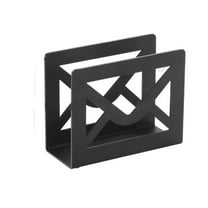 Mupvlun Desktop Metal Mail Holder, Modern Black Letter Organizer with Cutout Envelope Design for Desk, Home and Office Envelope and Document Storage Rack Black
