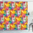 thumbnail image 1 of Abstract Shower Curtain, Contemporary Design Colored Polygons Diamonds and Triangles Jumbled and Overlapped, Fabric Bathroom Set with Hooks, 69W X 70L Inches, Multicolor, by Ambesonne, 1 of 3