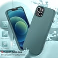 thumbnail image 3 of for iPhone 12 Case: iPhone 12 Pro Case with 2 Pack Tempered Glass Screen Protectors, Shockproof Full-Body Liquid Silicone with Soft Anti-Scratch Microfiber Liner Case for iPhone 12, Green, 3 of 7
