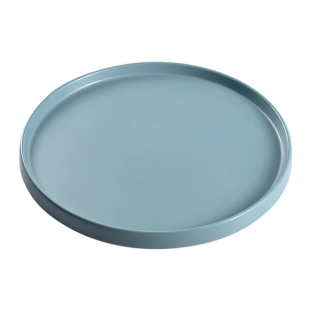 Bandeja redonda para servir de 13,62 pulgadas, moderna, para tetera, para pan, bar y bodas. Azul