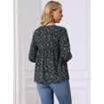 thumbnail image 4 of DARING DIVA Women's Babydoll V Neck Floral Blouse XL Dark Blue, 4 of 6