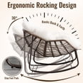 thumbnail image 3 of HONEY HOME Outdoor Papasan Rocking Chair, Oversized Indoor Rocking Chair with Cushion, Rattan Wicker Egg Chairs with Steel Frame, Porch Rocker Chairs Furniture for Garden Lawn Bedroom Living Room, 3 of 7