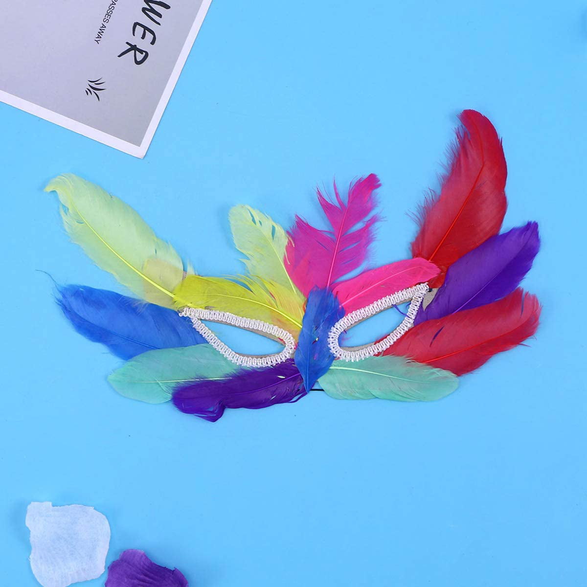 12pcs Feather Mask for Children Kids Birthday Party Favors Dress Up Costume Creative Gift Ramdom Color