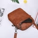 thumbnail image 4 of Bolso bandolera de piel sintética, mini bolso de hombro con material de bloqueo RFID con marrón, 4 of 9