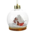 thumbnail image 2 of ED Light-Up Snow Globe Christmas Ornament, Transparent Plastic Hanging Decor with Mini House & Deer Accents, Festive Bauble for Xmas Tree Decoration, 2 of 7