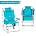 thumbnail image 7 of Beach Chairs for Adults, Tall Beach Chair with Five-Speed Adjustable Backrest, Heightened Seat Design, Lightweight Camping Chair With Cup Holder, Storage Bag and Padded Headrest, Mint Green, 7 of 7