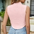 thumbnail image 7 of HAPIMO Women's Trendy Slim Basic Cropped Tops Eyelet Solid Color Hollow Summer Short Sleeve Scoop Neck Pullover for Teen Girls Elegant Casual Backless Blouses Pink L, 7 of 7