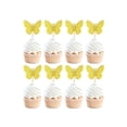thumbnail image 5 of 12pcs Sweet Two Layer Butterfly Cupcake Toppers Glitter Butterfly Cupcake Picks ForWedding Engagement Bridal Shower Birthday Party Cake Topper Decorat, 5 of 5