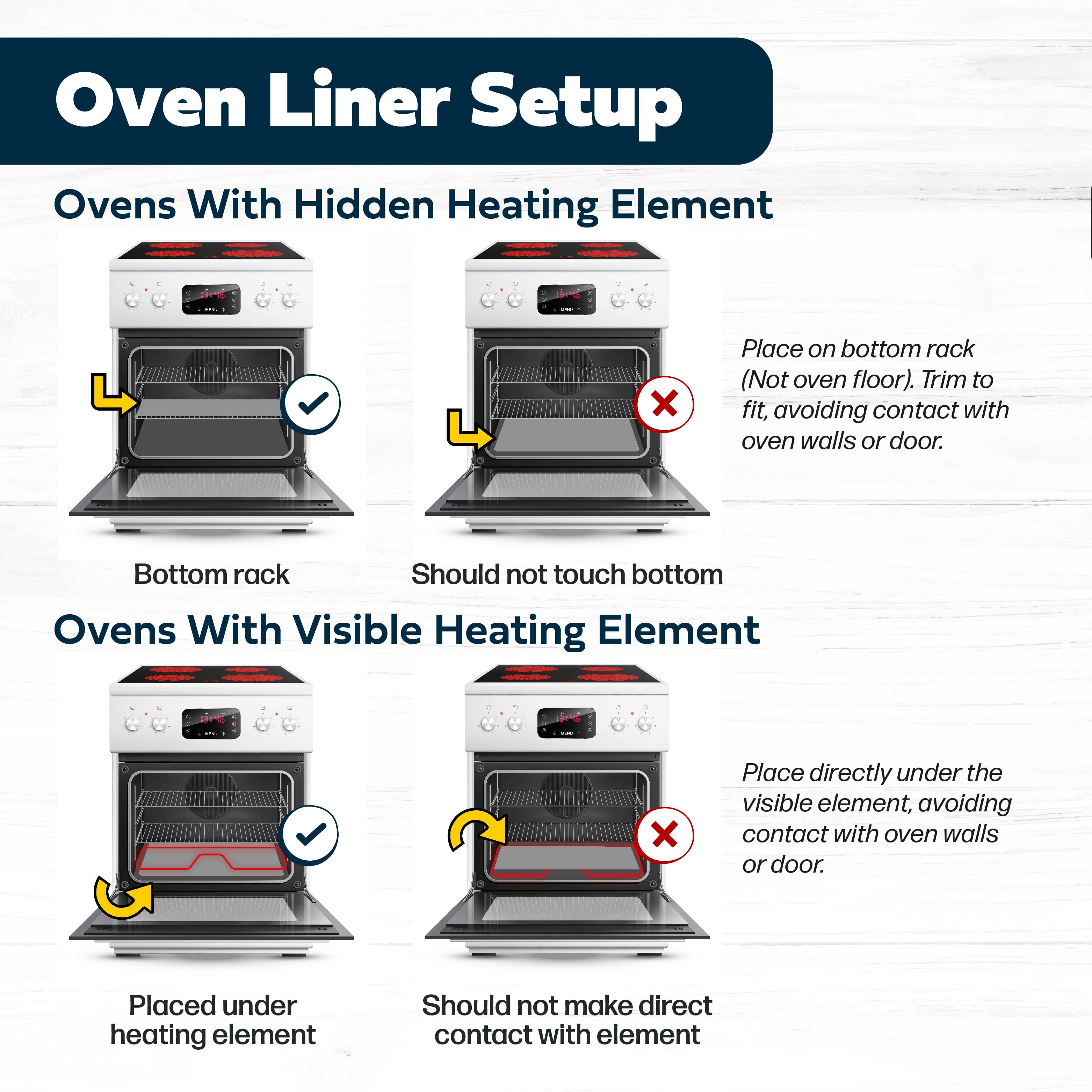 Cooks Innovations Non-Stick Oven Protector Mat - Heavy Duty Nonstick Oven Rack Liners to Protect Convection, Electric, Gas, & Microwave Ovens - BPA Free Heat Resistant Baking Mat