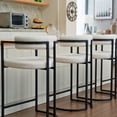 thumbnail image 3 of Guyou Fabio 26" Upholstered Counter Height Bar Stools with Metal Frame, White/Fur(Set of 4), 3 of 13