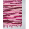 thumbnail image 6 of Unique Loom Chindi Cotton Collection Area Rug - Striped (2' 7" x 9' 10" Runner Pink/Burgundy), 6 of 6