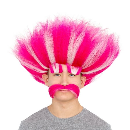 Adult Deluxe King Troll Wig and Mustache Kit