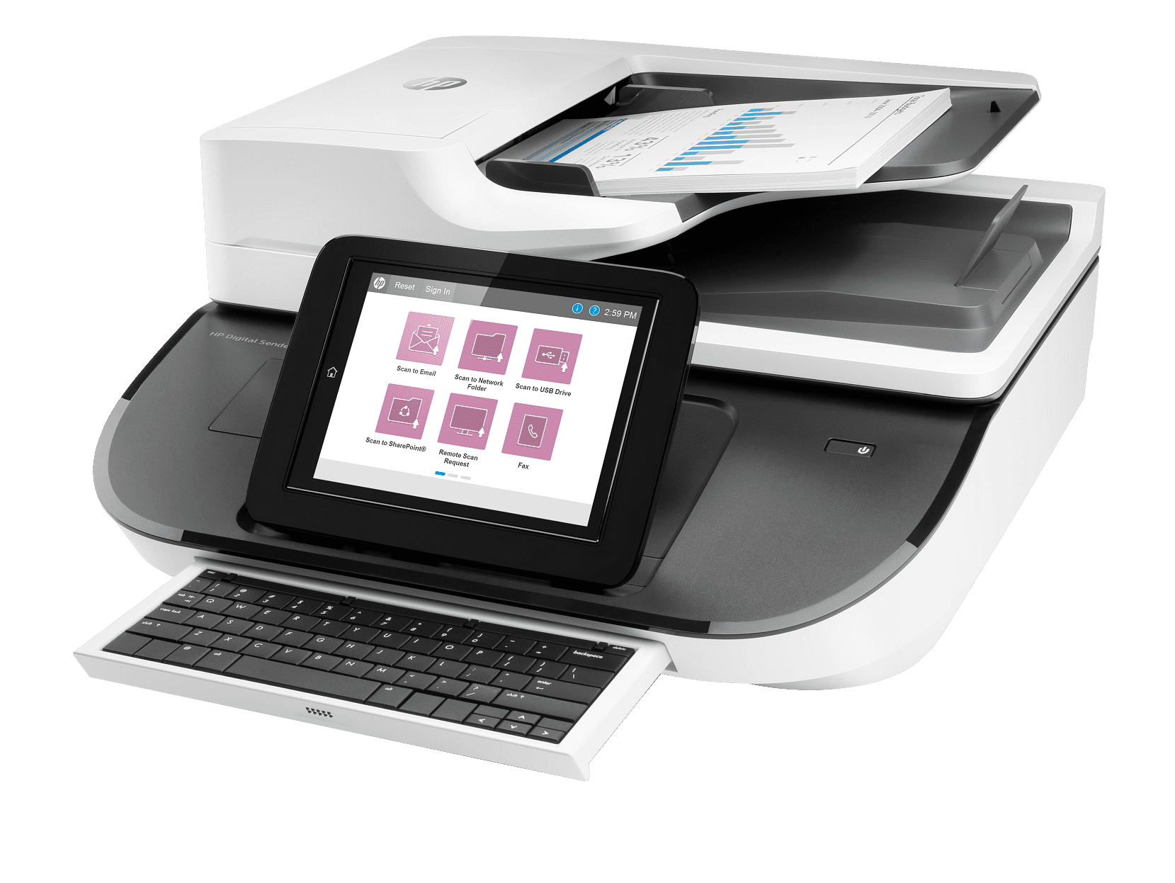 HP Digital Sender Flow 8500 fn2 Sheetfed Scanner - 600 dpi Optical - 24-bit Color - 8-bit Grayscale - L2762ABGJ