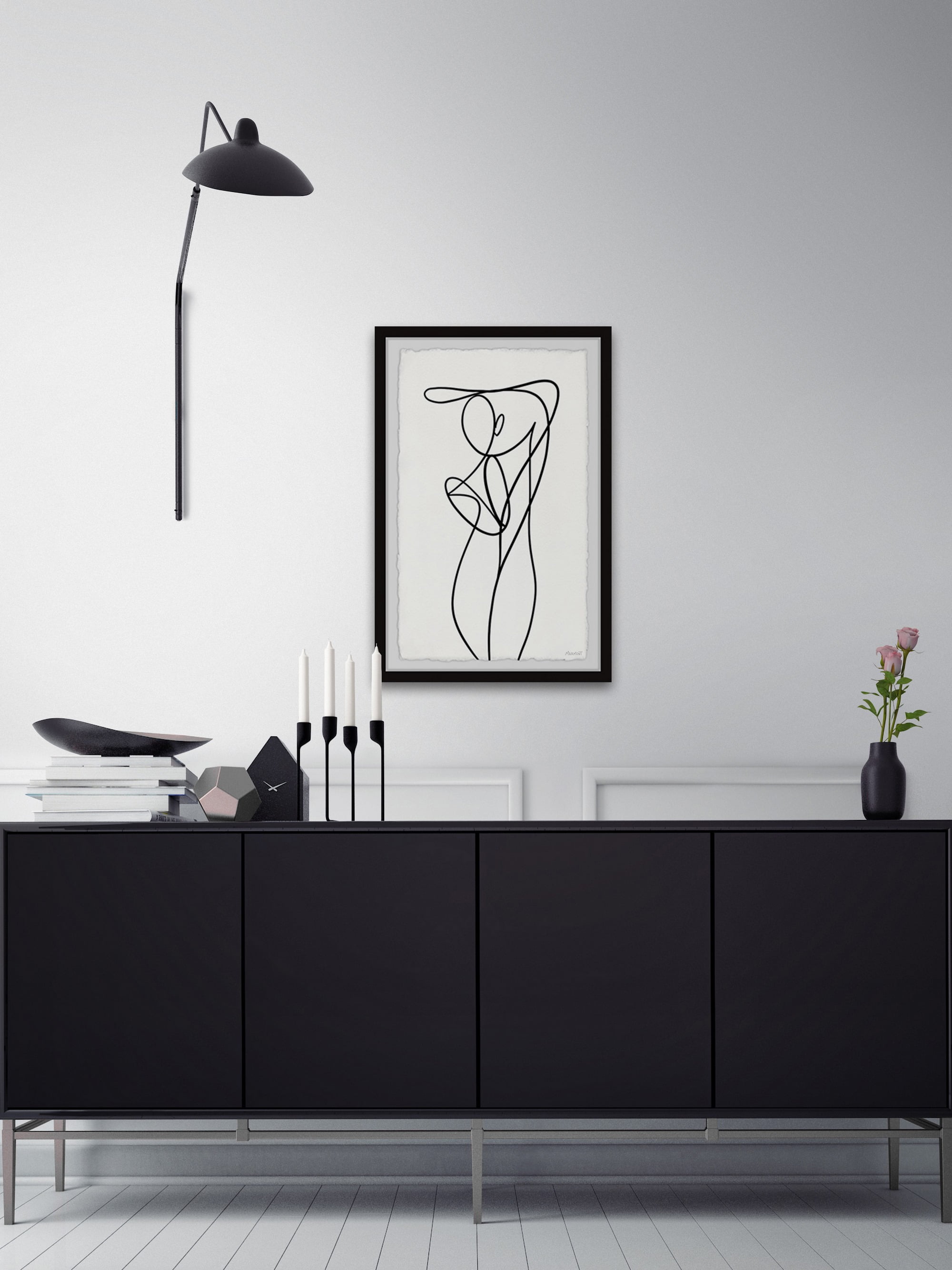 Marmont Hill Body Outline Framed Wall Art, 24" x 36"