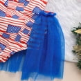 thumbnail image 5 of ZEHJUHAN Summer Baby Girls Independence Day Bodysuit Flag Pattern Triangle Romper with Bowknot for Outdoor Blue，0-3M, 5 of 7