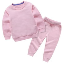 Boys Girls 2 Piece Sweatsuit Sets Kids Long Sleeve Crewneck Sweatshirt and Sweatpants Elastic Waist Jogger Pants Fall Outfits Unisex Kids 0-14T