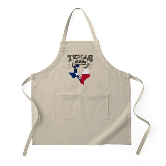 CafePress - Bull Skull Born Texas - Kitchen Apron with Pockets, Grilling Apron, Baking Apron