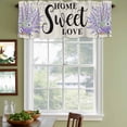 thumbnail image 3 of Spring Lavender Curtain Valances for Windows, Kitchen Valance Window Treatments Panel 2 Pack, Country Pastoral Botanical Purple Flowers Rod Pocket Short Curtains for Bathroom Bedroom 60 x 18 Inch, 3 of 8