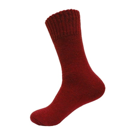 Maroon Womens Socks - Women's Super Warm Heavy Thermal Merino Wool Winter Socks 9-11 (Red)