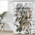 thumbnail image 2 of Small Stall Shower Curtain 48x72 Inch Narrow Half Size Farmhouse Owl Bath Curtains Bathroom Decor Country Envelope Postmark Botancial Waterproof Fabric Shower Curtain Set with Hooks 48 Inch, 2 of 6