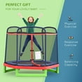 thumbnail image 3 of Outsunny 7FT Heavy-Duty Trampoline for Kids Outdoor Toys, Small Backyard 7' Trampoline with Net, Exercise Toy for Kids 3-12, Red, 3 of 9