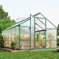 thumbnail image 3 of Amkui Aluminum Large Walk-in Greenhouse for Outdoors, Sliding Door & Ajustable Roof Vent, Polycarbonate Green Houses for Outside Garden,Backyard,Patio,Lawn, 3 of 11