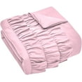 thumbnail image 3 of DNG Creations 3 Piece Three Line Ruffle Duvet Cover With Zipper Closure & Corner Ties - 800 Threads Count, 100% Egyptian Cotton ( Solid Baby Pink - California King ), 3 of 4