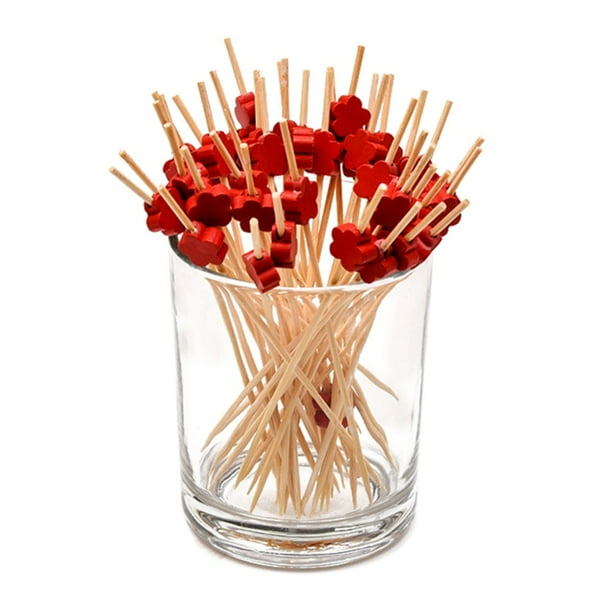 Party Frilled Toothpicks Cocktail Sticks Bamboo Skewers,100 Count