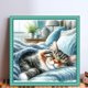 thumbnail image 2 of Hilo algodón ecológico Bordado Likrtyny 11CT 3 Hebras Impresión 40*40cm Gatito Durmiendo Debajo la Colcha Kit Serie punto cruz, 2 of 9